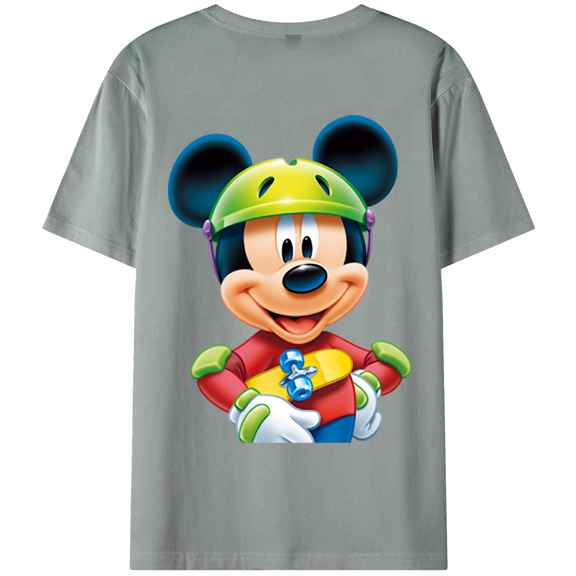 （画像用） ミッキーマウス Mickey Mouse 綿100％ メンズ半袖Tシャツ（バックプリント） 通気性